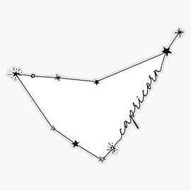 Capricorn Constellation Zodiac Drawing Bumper Sticker Vinyl Decal 5 inches