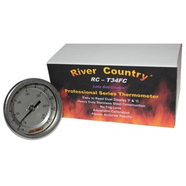 3" River Country (RC-T34FC) Dual Range Adjustable F & C BBQ, Grill, Smoker, Thermometer Temperature Gauge (50-550)