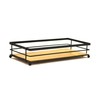AQ Parker Rectangular Matte Black Tray with Bamboo Base Vanity