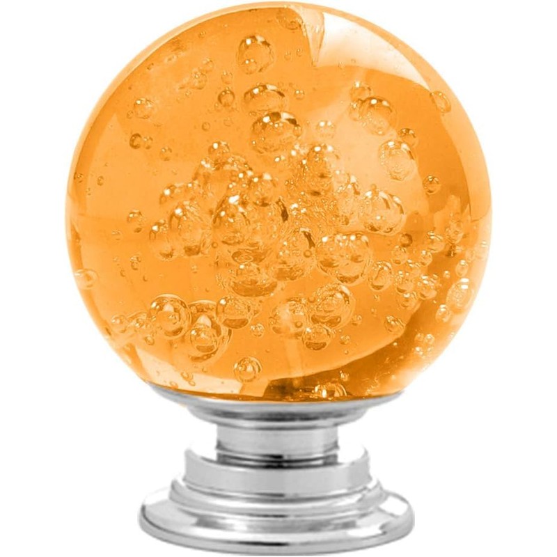 12 Pcs 30mm Round Bubble Crystal Glass Cabinet Knobs with