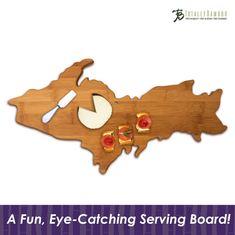 Totally Bamboo Upper Peninsula Shaped Bamboo Serving and Cutting Board
