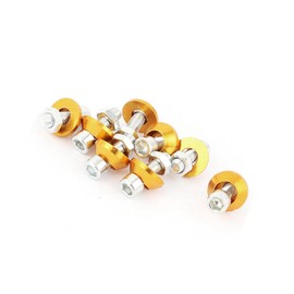 PARSLUCK Car Aluminum License Plate Frame Bolt Screws 6mm x 25mm Gold Tone 8pcs Stable