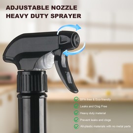 Hethyo Spray Bottles 10oz/300ml 2 Pack Plastic Mist/Stream Spraying Heavy Duty Plastic Water Spray Bottles for Hair, Cleaning Solutions, Plants (Brown)