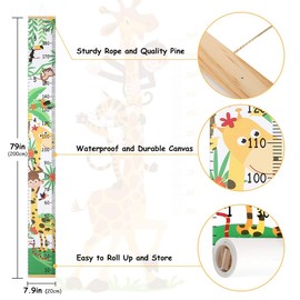 Height Chart for Kids,Baby Height Growth Chart,Wall Hanging Measuring Ruler for Baby Girls Boys Toddler Bedroom(79"x7.9")