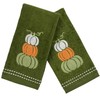 Serafina Home Autumn Fall Bath Fingertip Towels, Forest Olive Dark