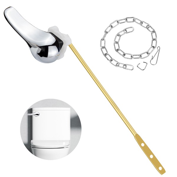 Hidnvefen Toilet Flush Handle Replacement Kit, Universal Zinc Alloy Toilet Tank Trip Lever with H2 Brass Arm, Compatible with American Standard/Mansfield Toilet
