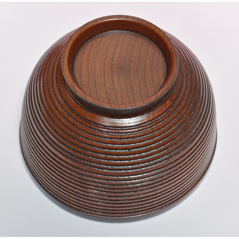 Kakuda Seibei Shoten Obi Sensuji Wooden Soup Bowl (Red) TKB35-2