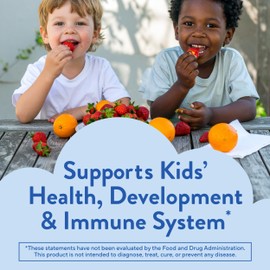 L’il Critters Gummy Vites No Sugar Added Daily Gummy Multivitamin for Ages 2+ Toddlers & Kids, Vitamin C, D3 for Immune, Strawberry and Orange Flavors, 100 Gummies