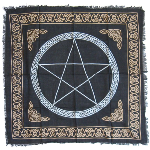 Pentagram Altar Cloth 36" NEW Celtic Wicca Pagan Gold and