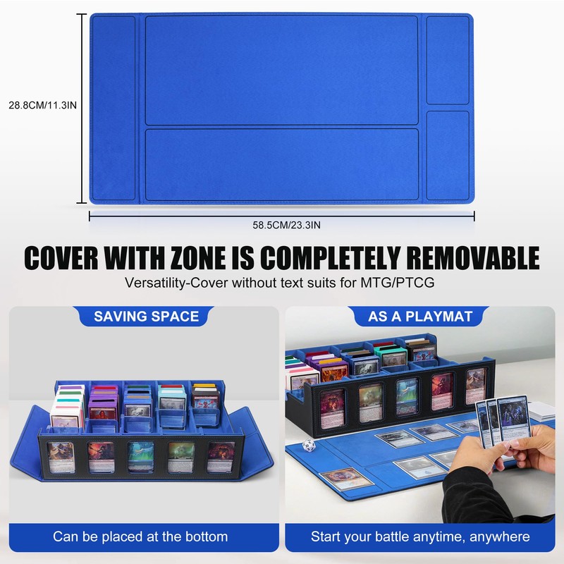 Trading Card Storage Box with Commander Display , 5-Row Deck
