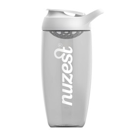 Nuzest Shaker - Protein Shaker Bottle - 700ml - Grey & White