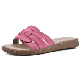 CLIFFS BY WHITE MOUNTAIN Women's Squarely Sandal, Fuchsia/Nubuck, 6 M