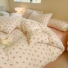 Covebett Pink Floral Duvet Cover Single White Pink Flowers Meadow