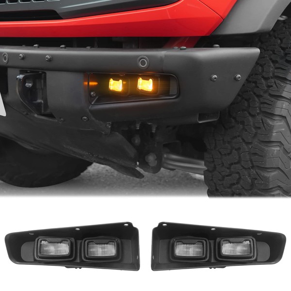 Mabett Raptor Style Fog Lights fit Ford Bronco 2021-2024 Bumper Performance Heavy Duty Modular, Lower Bumper Fog Bumper Lamps Lights for Bronco Accessories 2/4-Door（Without Remote Wiring Harness）