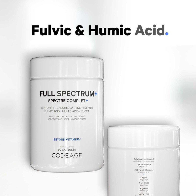 Codeage Full Spectrum+ Systemic Binder Supplement - Activated Charcoal Pills,
