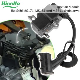 Hicello Ignition Coil Compatible with Stihl MS171 MS181 MS211 Chainsaws | Replacement 1139 400 1307 | Chainsaw Iginition Module Fits MS181C MS211C MS181C-BE MS211C-BE