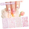 Baluue 4sets Easy Apply Nail Stickers Cherry Flower Nail Art