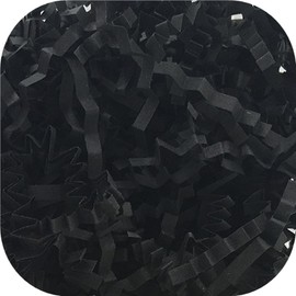 Crinkle Cut Paper Shred Filler Recyclable Gift Wrap Confetti Raffia Grass Shred Paper for Easter Baskets Filler Creative Eggs Decor（50g) (Black)