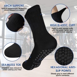 SGQTZDZQ 3Pack Non Slip Socks for Men, Grip Socks Men Slipper Pilates Yoga Hiking Basketball