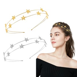 2 x Christmas hair accessories, star headband, glitter Christmas hair accessories, star headband women, gold hair band, headband, star headband, star headband, hair bands, clips