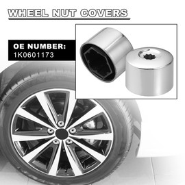 X AUTOHAUX 20pcs 17mm Wheel Lock Lug Bolt Nut Cover Caps Center Cover Bolt Locking Caps with Removal Dismantle Tool Set Replace for Volkswagen Jetta Silver Tone