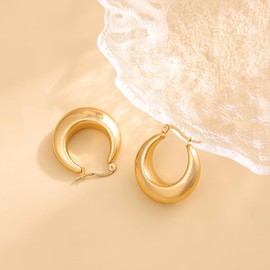 EAVUYIS 1 Pair of Hoop Earrings 925 Sterling Silver, Hoop Earrings for Women, Hypoallergenic Hoop Earrings, Silver 925 Earrings for Women Girls (Gold)