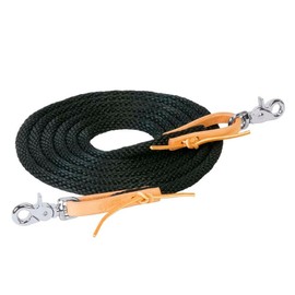 WEAVER LEATHER 3/8X10' POLY ROPER REIN, BLACK