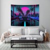 Ine Ive 1980s Car Tapestry Urban Street Scene Palm Trees
