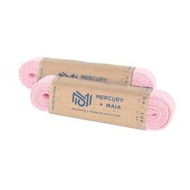 Mercury + Maia Flat Shoelaces for Sneakers - UltraVibe Athletic Shoe Strings - USA Made Shoe Laces (2 Pair) (36 inches, Pale Pink)