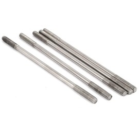 TOP-VIGOR 5Pcs Double End Threaded Stud Screw Bolt, M6x140mm 304 Stainless Steel Rod Bolts Thread Reducer Adapter, Adjustable Push Rod Stud for Furniture Hardware Machinery Maintenance and Fixes