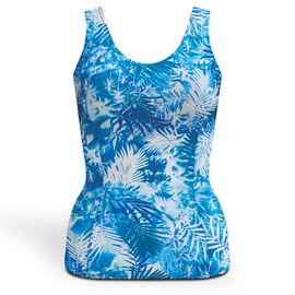 H2O Wear - Women's Chlorine Resistant Princess Seam Tankini Swimwear Top, US Plus Size XL, Seabreeze