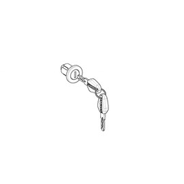 SHAD 203076R Motorcycle Key Cylinder, Black Key, SH48/SH58X/SH59X