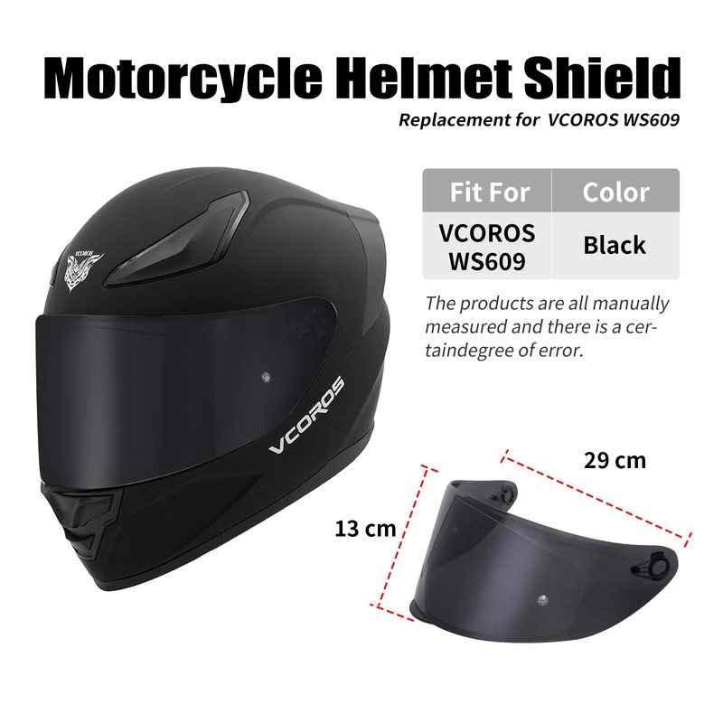 VCOROS Motorcycle Helmets Visor Shield WS-609 Full Face Helmet Visor