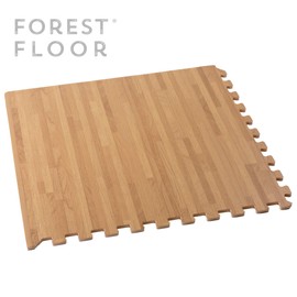 Forest Floor 3/8 Inch Thick Printed Foam Tiles, Premium Wood Grain Interlocking Foam Floor Mats, Anti-Fatigue Flooring – Stylish Flooring Solution, White Oak, 48 Sq Ft