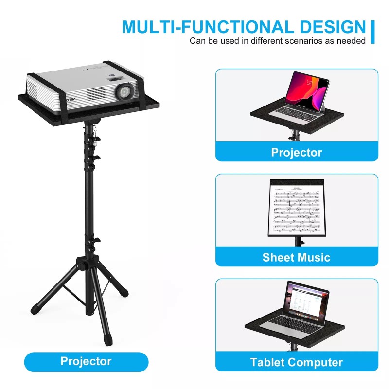 DECOSIS Projector Stand Tripod, Laptop Tripod Stand Adjustable Height from