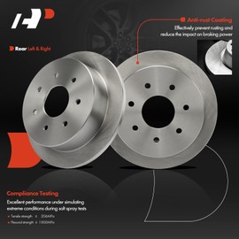 A-Premium 13.14 inch (334 mm) Rear Solid Disc Brake Rotors Compatible with Select Ford Models - F-150 F150 2000-2003, F-150 Heritage 2004, F-250 F250 1998-1999, 2-PC Set