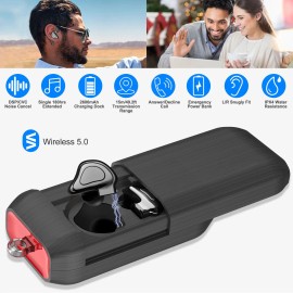 V5.0 True Wireless Stereo Earbuds Noise Cancelling TWS Headset with Waterproof Charging Dock and Earphonecolor: Black Color