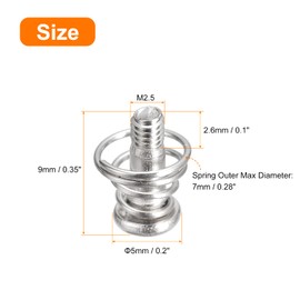 sourcing map Spring Screws, 20pcs M2.5x9mm 7mm Spring OD GPU Graphics Card Back Plate Heatsink Screws Computer Fan Fixed Screws