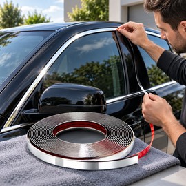 5M Silver Chrome Car Styling Trim Strip, 6-30 mm Width Options for Interior and Exterior Decoration