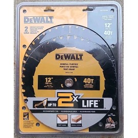 DEWALT DWA1240CMB 12-In 40T Combo Pack Saw BLADE 2 Circular Saw Blades #9585