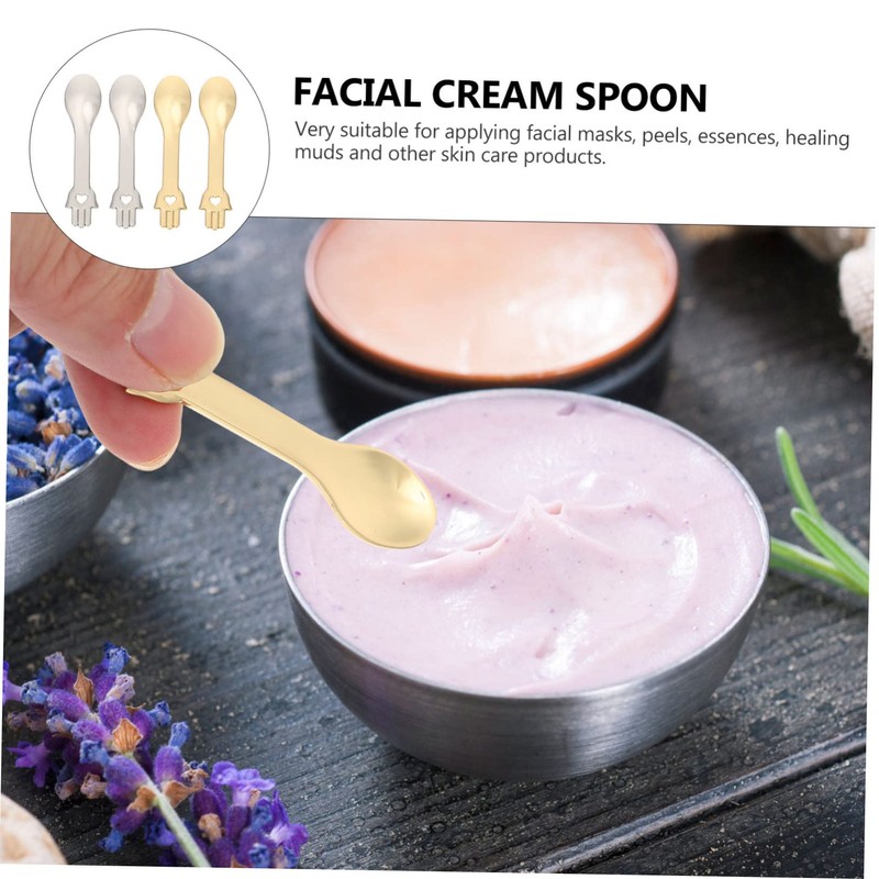 Mikinona Skin Care Spoons 4pcs Rose Shape Makeup Spoons for