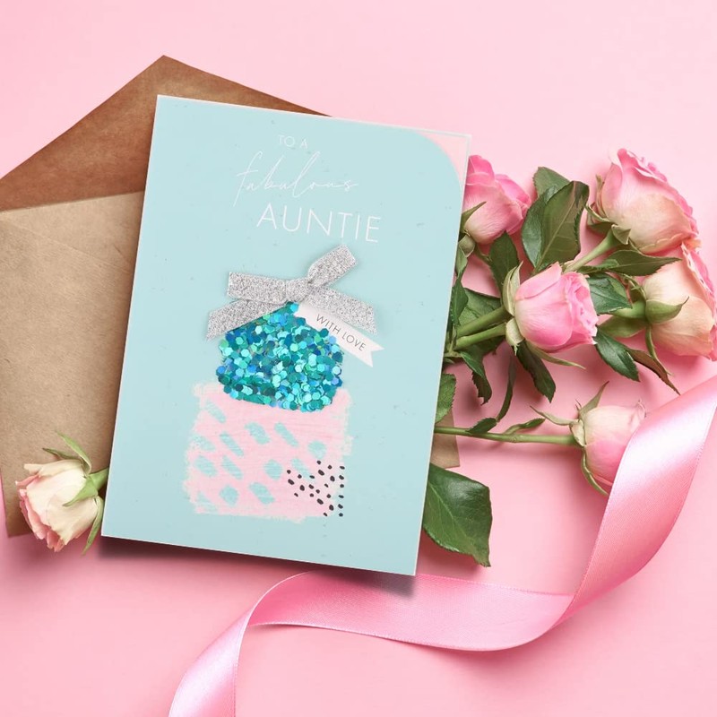 Clintons Simply Present Stack Auntie Birthday Card 127x178mm 1149153 multi