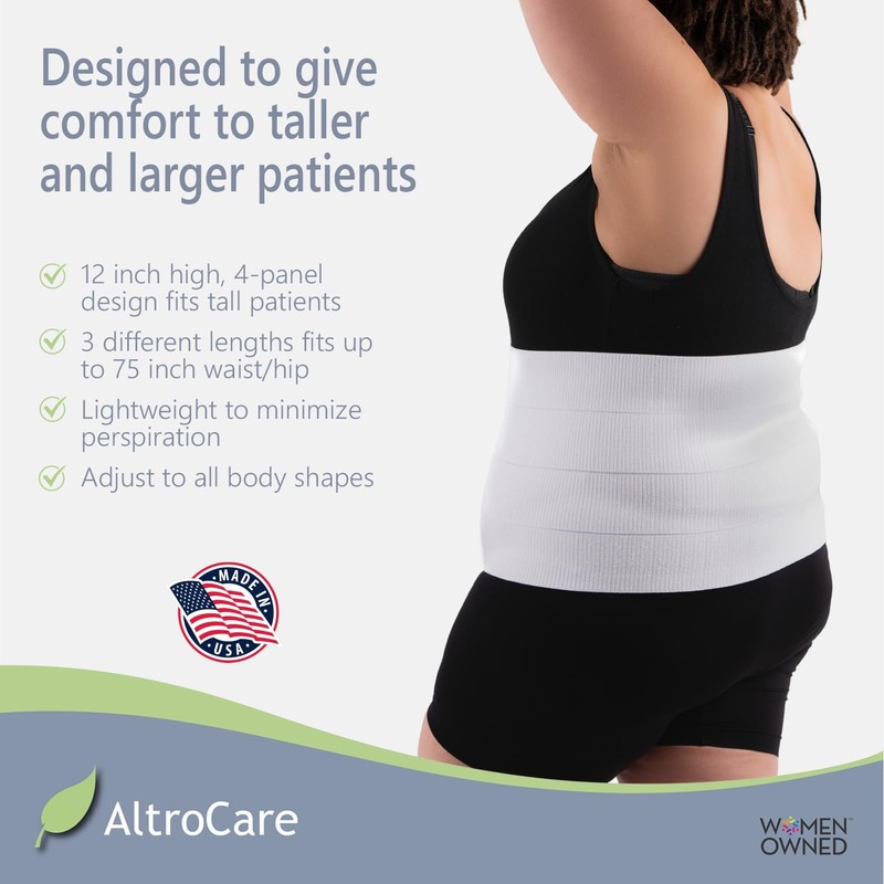 AltroCare 4 Panel, 12" high, Plus Size Post Surgery Abdominal
