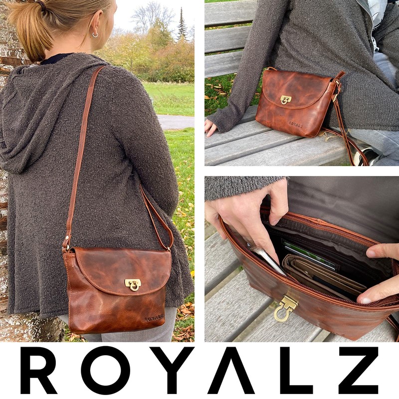 ROYALZ Tulsa Women's Handbag Small Leather Vintage Look Leather Shoulder