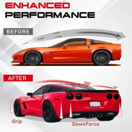 GEARZAAR For Corvette C6 ZR1 2005-2013 Rear Trunk Wing Spoiler Extended Style Glossy