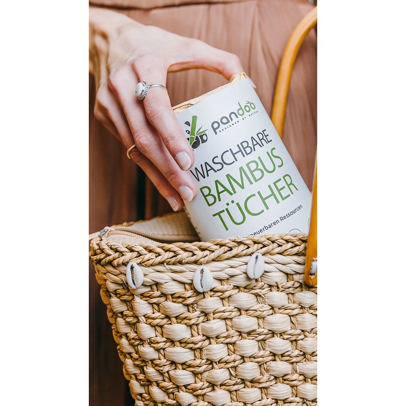 pandoo® 100 % bamboo kitchen roll, washable, environmentally-friendly paper towels,