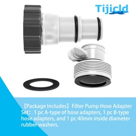 Pool Hose Adapter Type A/B Pool Hose Connector Part Set for 1.5/1.25 Inch Swimming Pool Adapters Hose for Filter Pumps Saltwater Systems Above Ground Swimming Pool Accessories