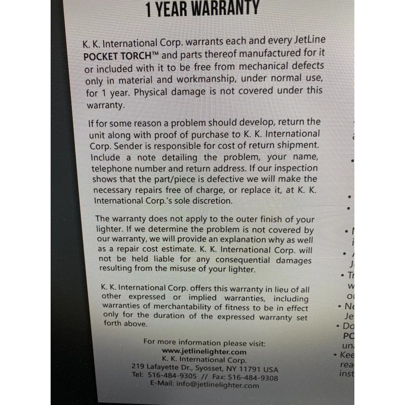 Jetline Pocket Torch Double Jet Flame - Black - New