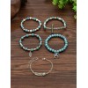 Unbranded Turquoise & Silver Western Stack Bracelets with Charms (5