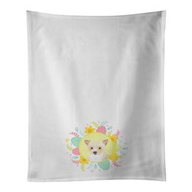 Caroline's Treasures Yorkie Parti Easter White Kitchen Set of 2Kitchen Cotton Hand-Towels